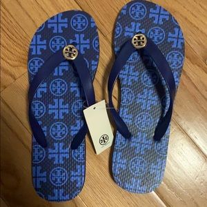 Brand New Tory Burch Navy Flip Flops